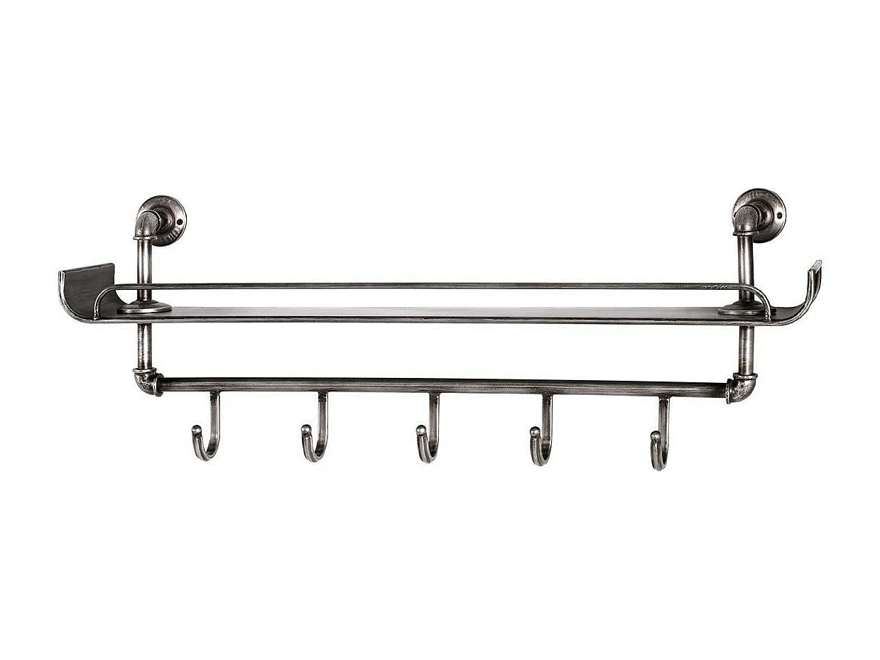 Patère Murale 5 Crochets "Vaded" 95cm Anthracite