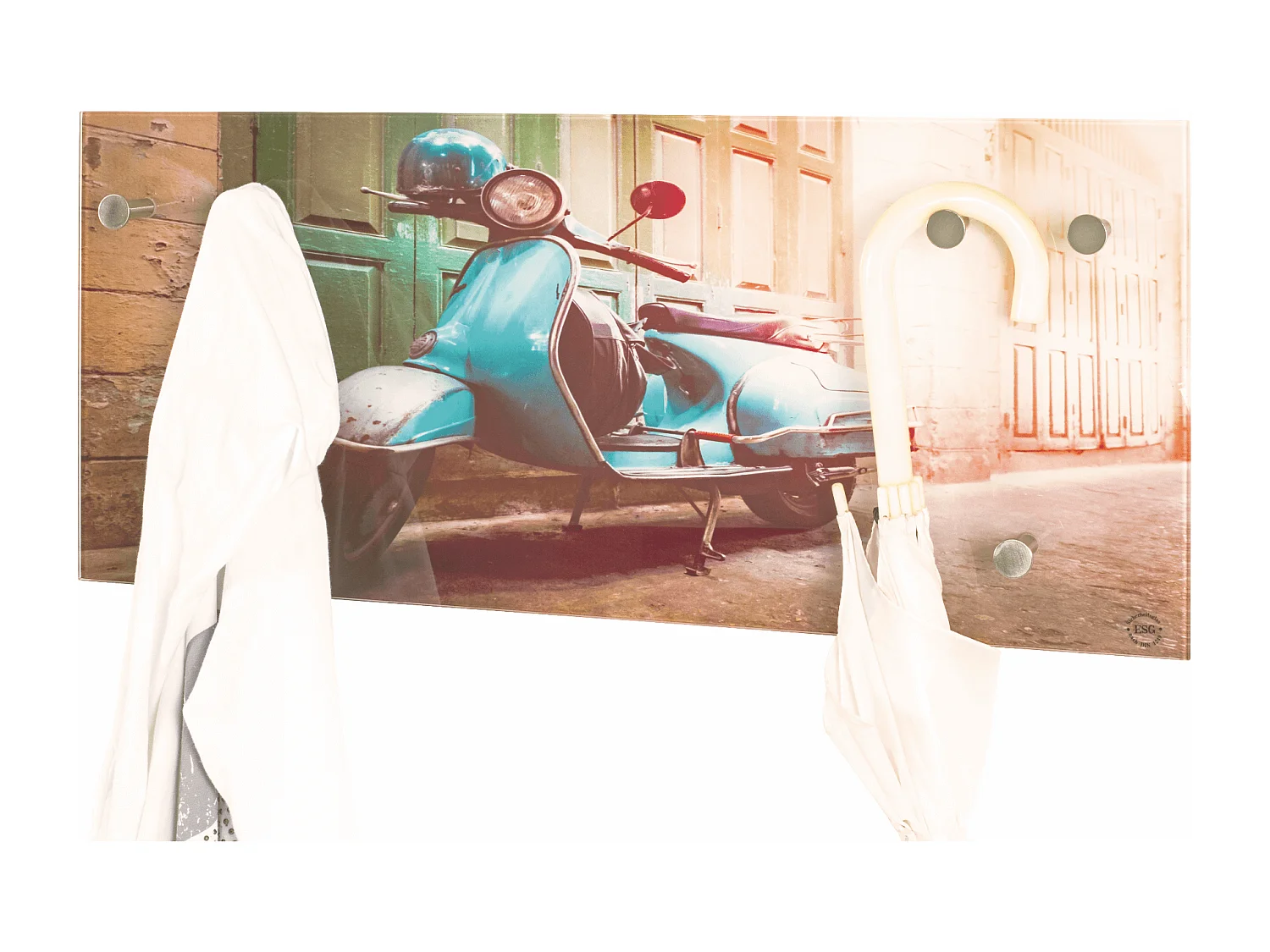 Perchero de pared de diseño en vidrio templado Stig scooter