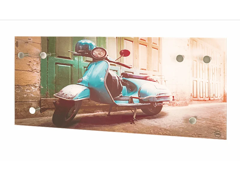 Patère Murale 6 Crochets "Scooter" 70cm Multicolore