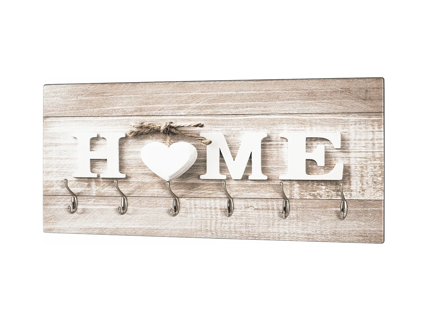 Patère Murale 6 Crochets "Home" 90cm Naturel
