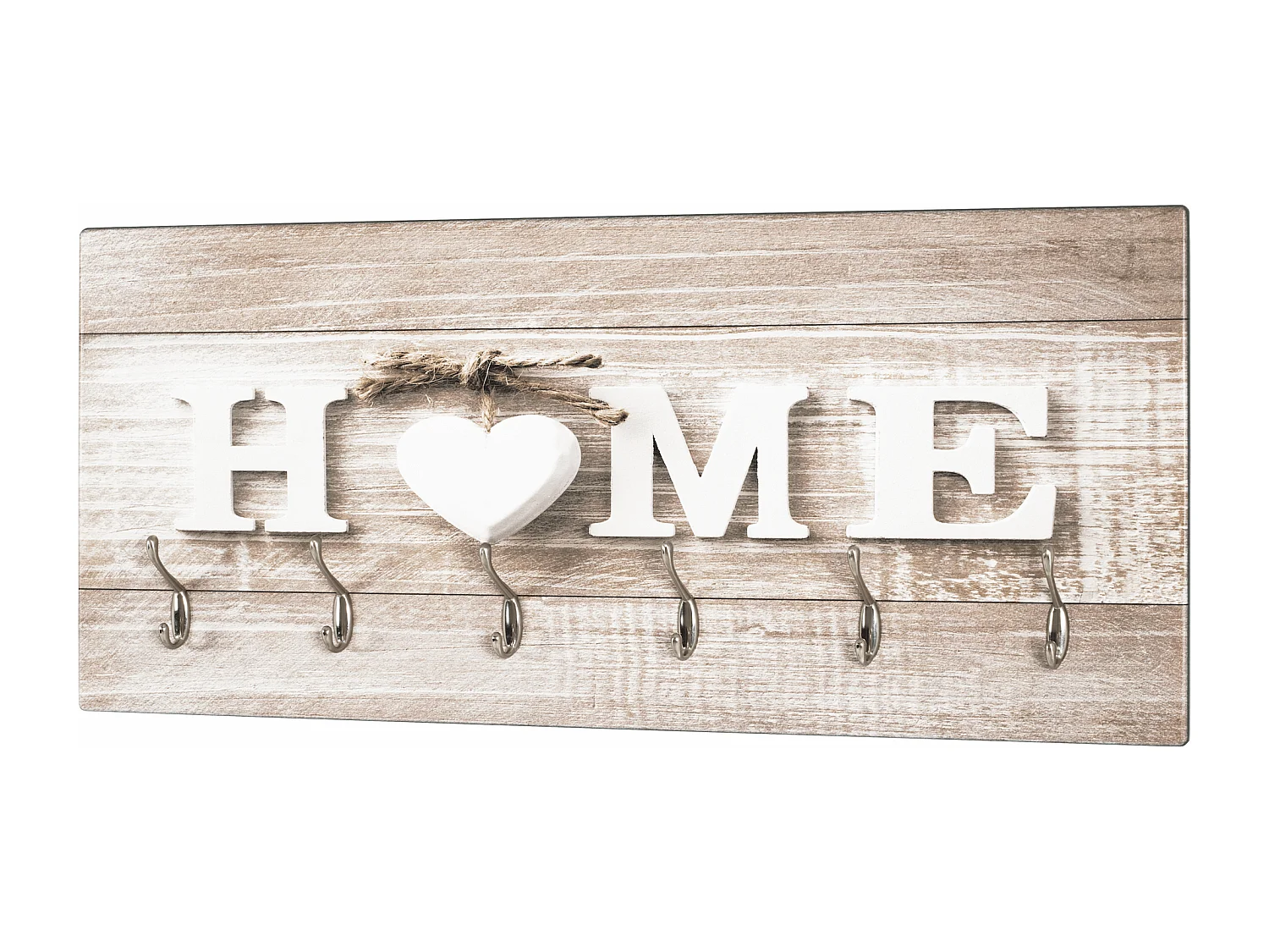 Patère Murale 6 Crochets "Home" 90cm Naturel