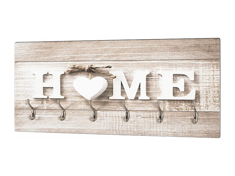 Patère Murale 6 Crochets "Home" 90cm Naturel
