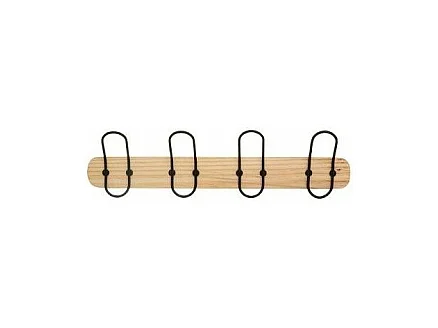 Patère 4 Têtes en Bois "Agraphe" 50cm Naturel