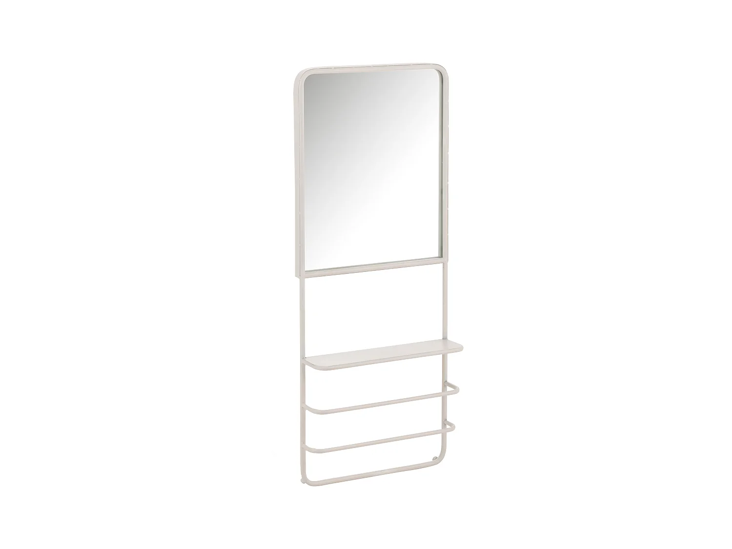 Patère Murale & Miroir Déco "Obrido" 120cm Blanc