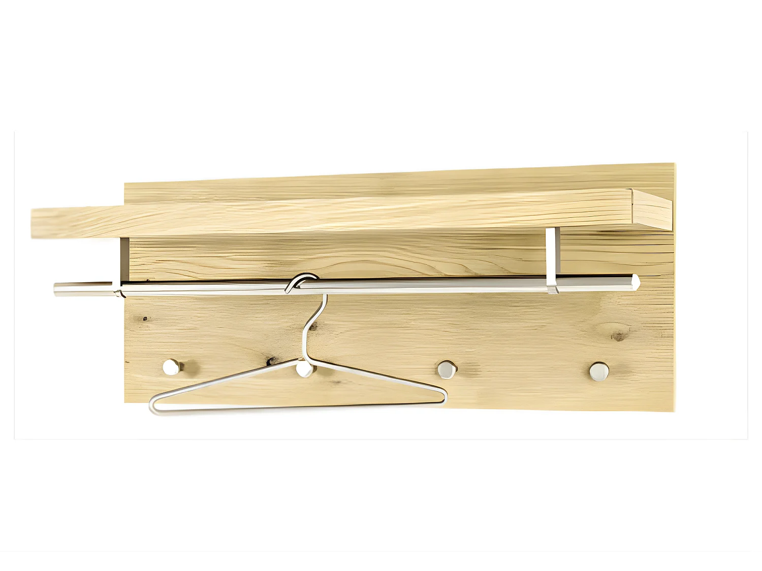 Perchero de pared de diseño de roble Hoki con espacio para colgar