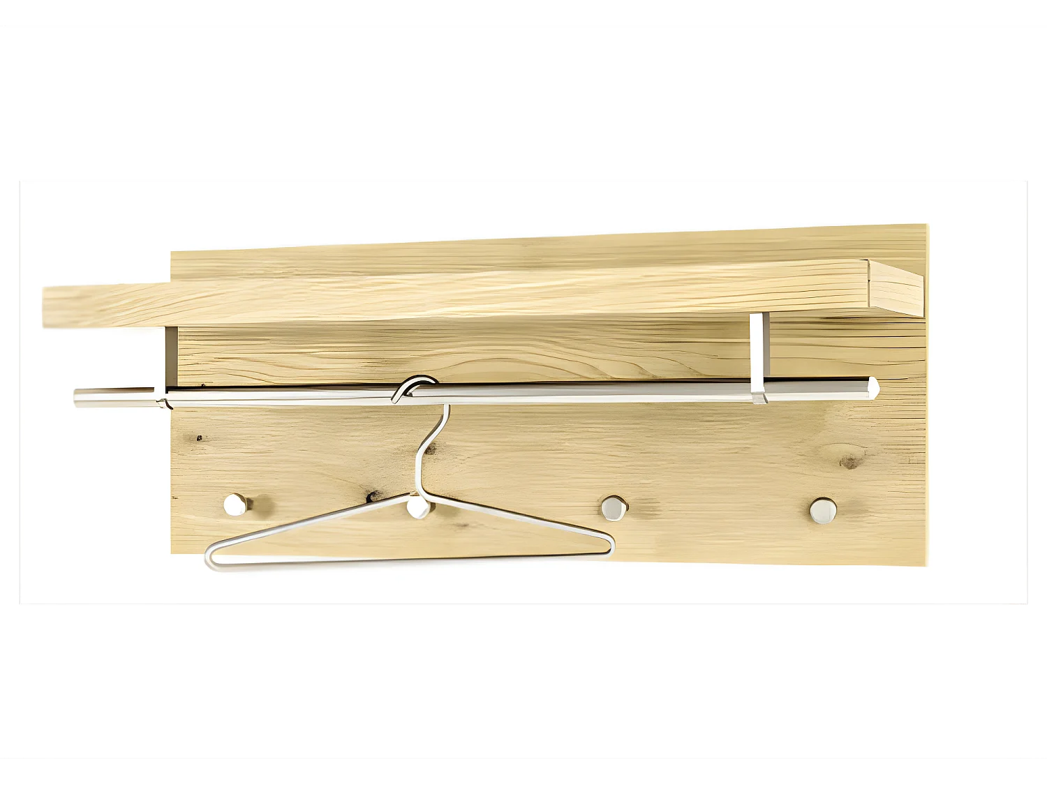 Perchero de pared de diseño de roble Hoki con espacio para colgar