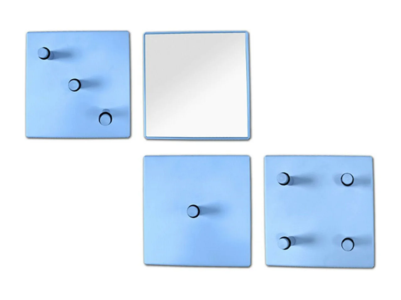 Lot de 4 Patères en Métal "Laqué" 15cm Bleu