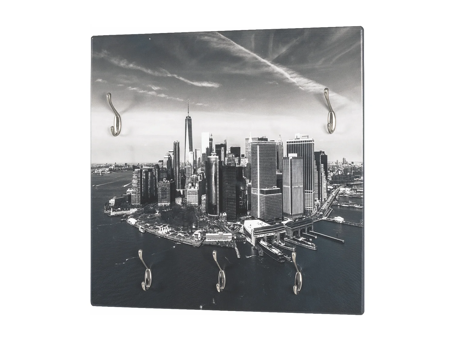 Patère Murale 5 Crochets "Skyline" 70cm Gris