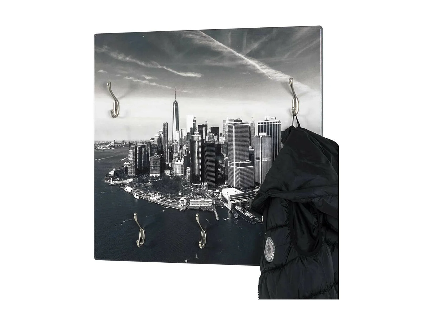 Patère Murale 5 Crochets "Skyline" 70cm Gris