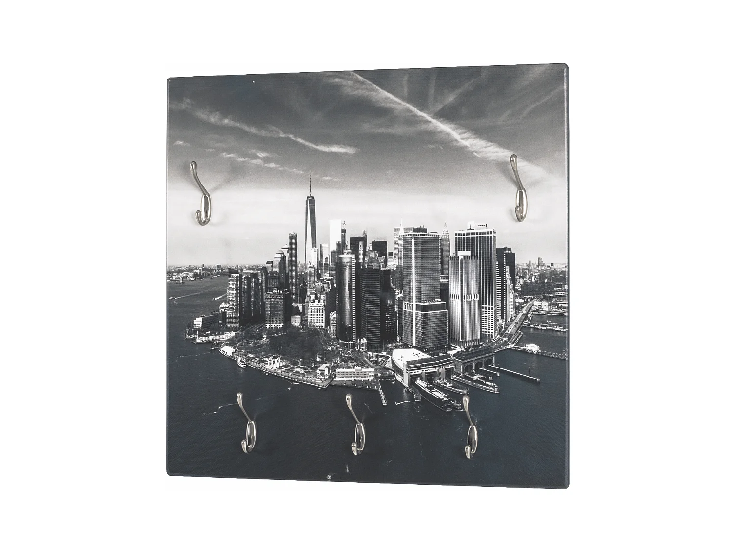 Perchero de pared de diseño Skyline con 5 ganchos Trudi