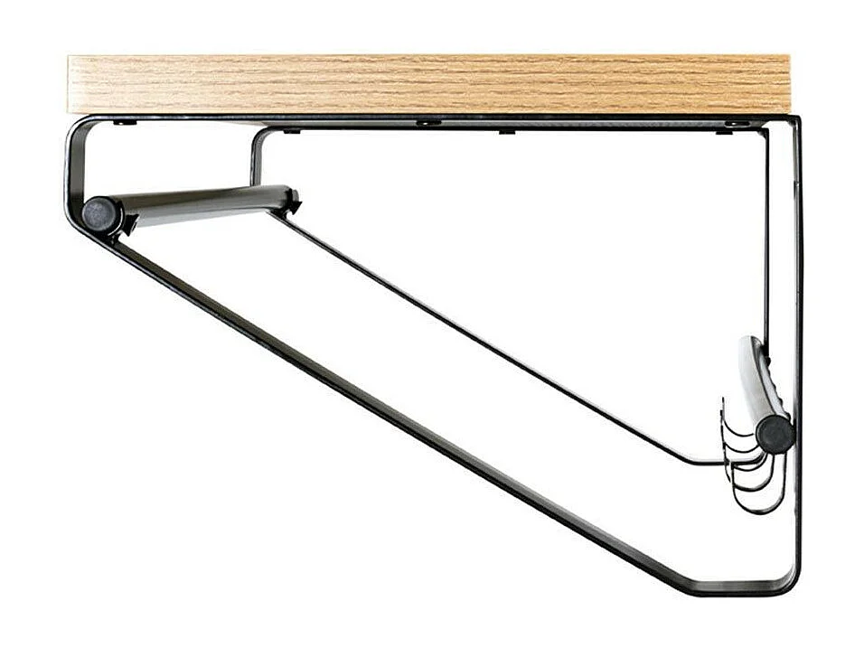 Patère Murale 5 Crochets "Eviola" 70cm Chêne & Noir