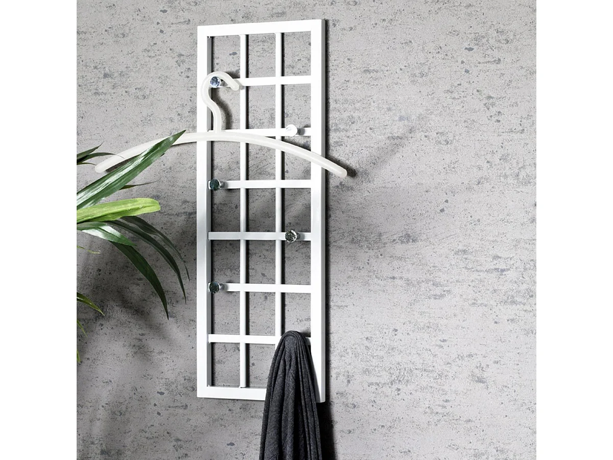 Armario de pared Jenna blanco de diseño cuadriculado