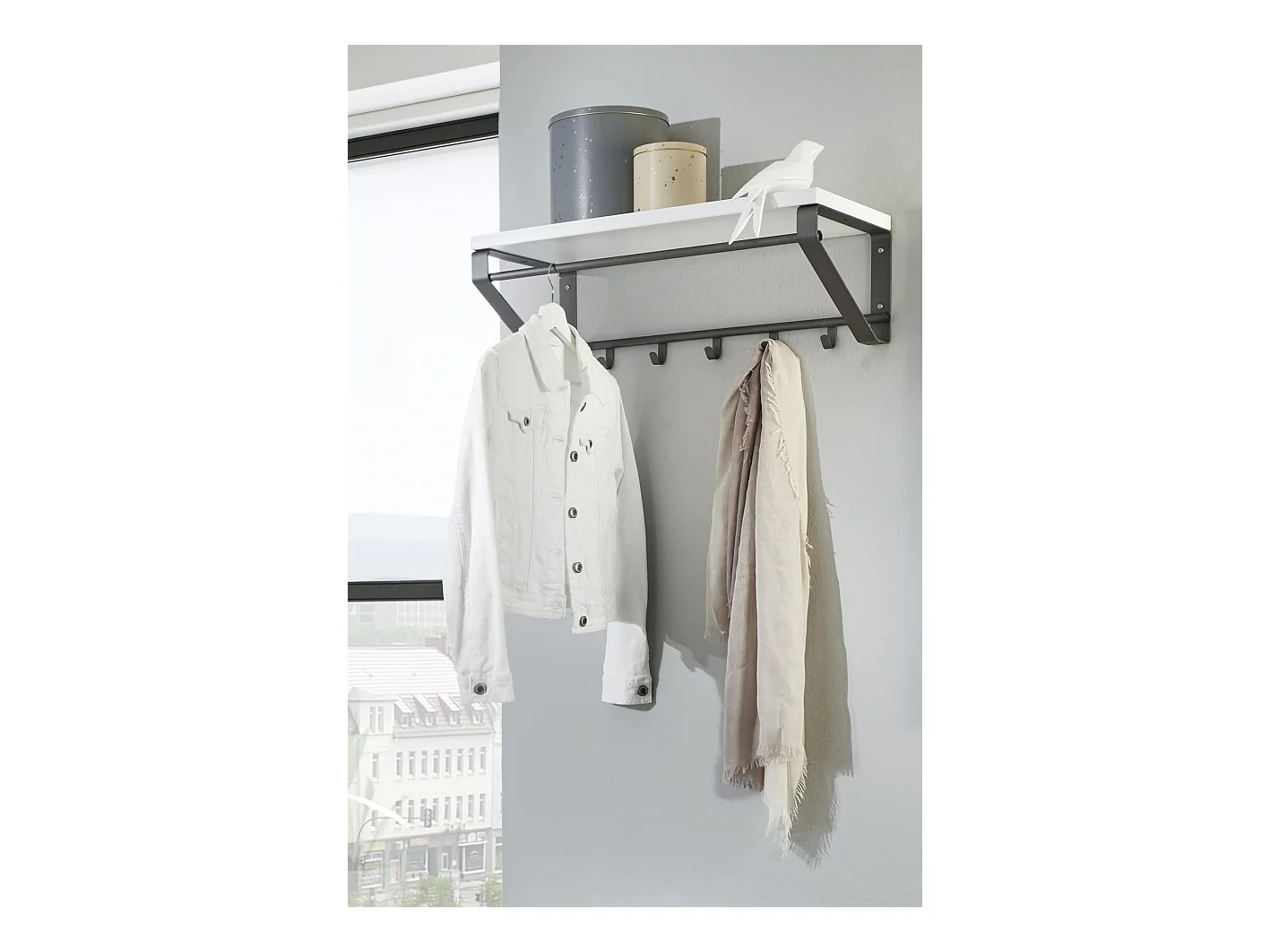 Patère Murale Design "Kare" 70cm Blanc