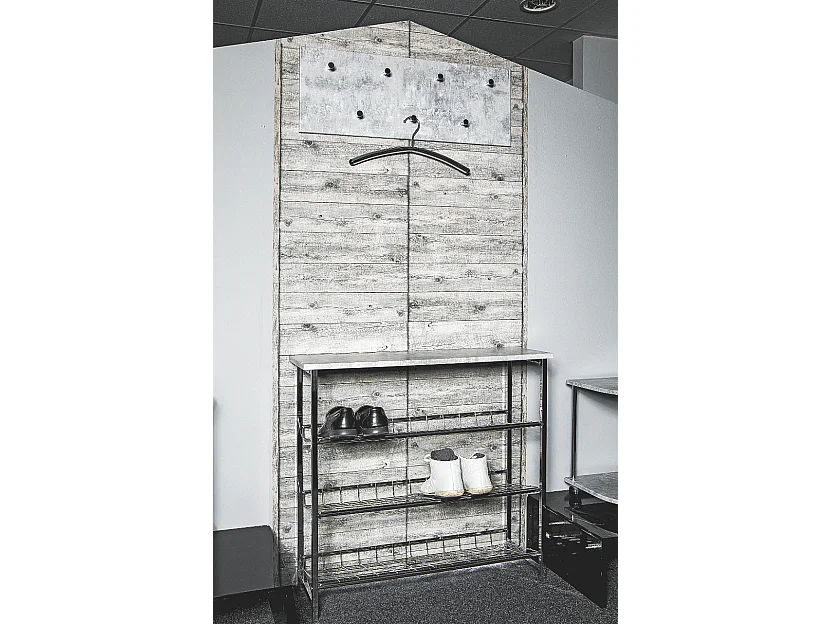 Perchero de pared de diseño efecto hormigón con 7 ganchos Gris