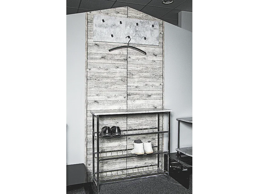 Perchero de pared de diseño efecto hormigón con 7 ganchos Gris