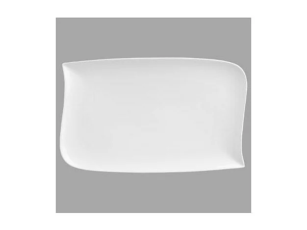 Lot de 6 Assiettes Plates Rectangulaire "Vague"  33cm Blanc