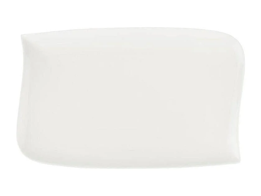 Lot de 6 Assiettes Plates Rectangulaire "Vague"  33cm Blanc