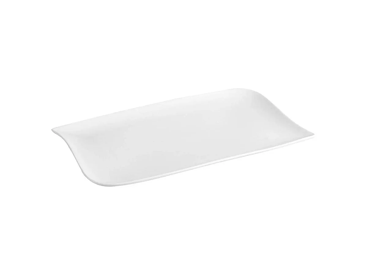 Lot de 6 Assiettes Plates Rectangulaire "Vague"  33cm Blanc