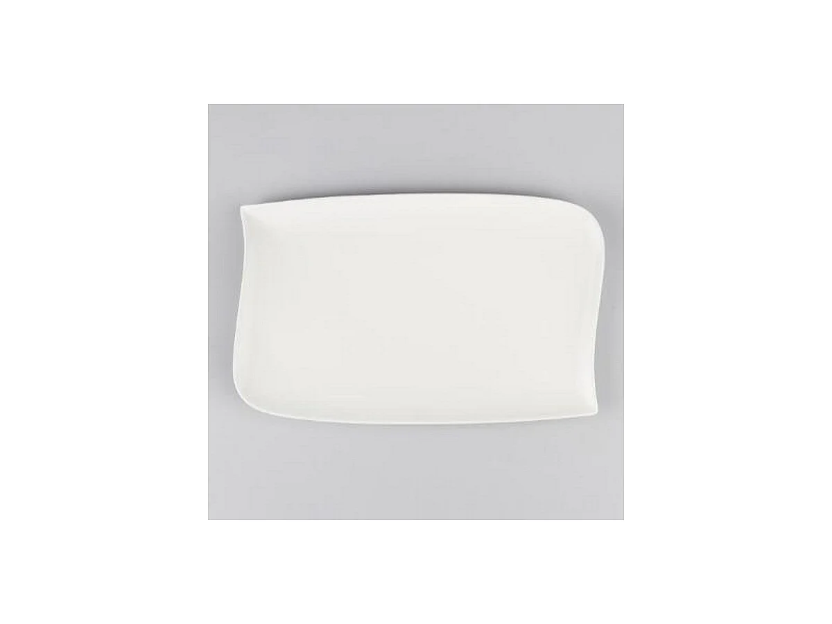 Lot de 6 Assiettes Plates Rectangulaire "Vague"  33cm Blanc