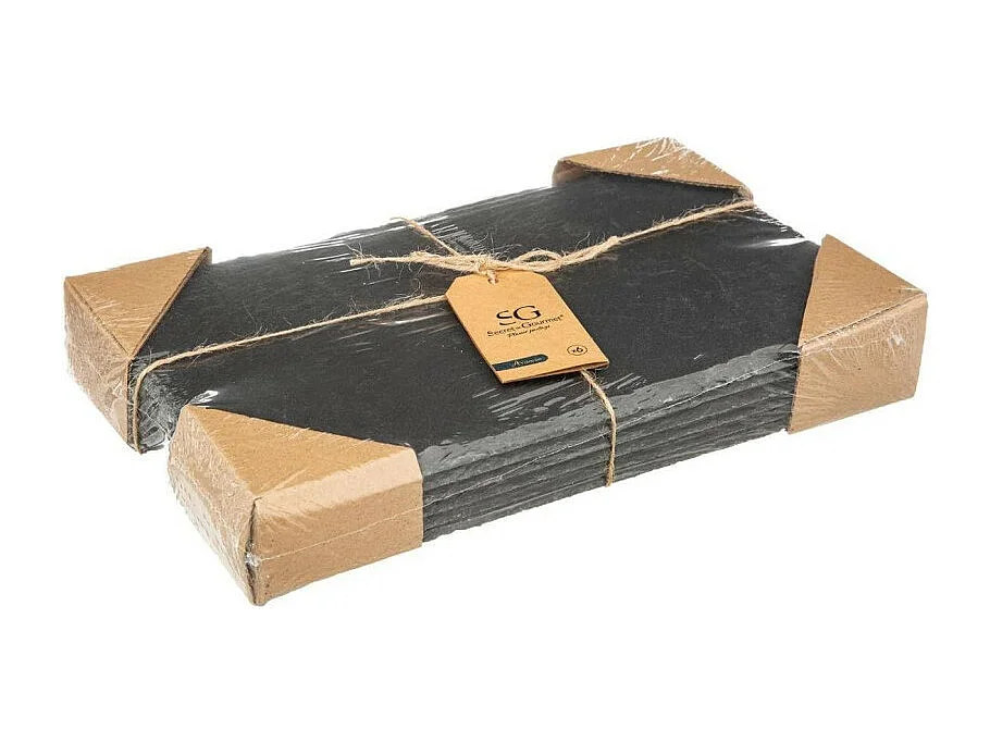 Lot de 6 Assiettes Plates "Ardoise II" 30cm Gris