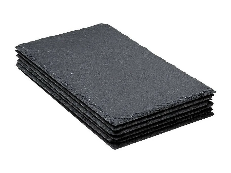 Lot de 6 Assiettes Plates "Ardoise II" 30cm Gris