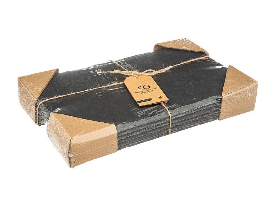 Lot de 6 Assiettes Plates "Ardoise II" 30cm Gris