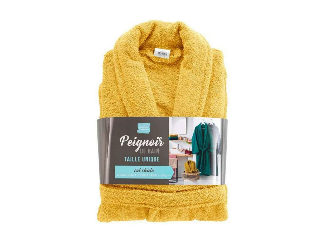 Peignoir Col Châle en Coton "Tendresse" Mimosa