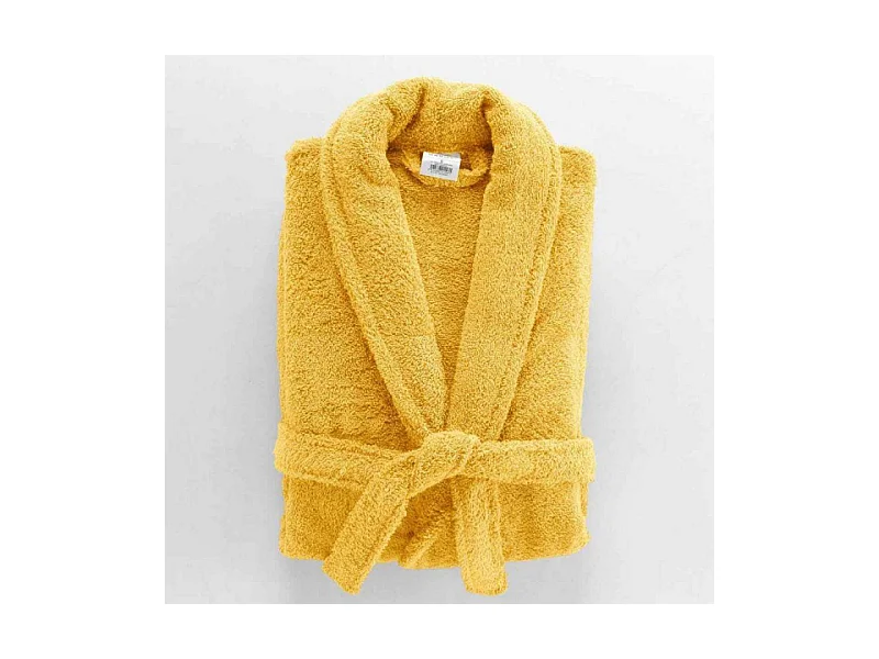 Peignoir confort en coton texture éponge - Jaune - Taille unique