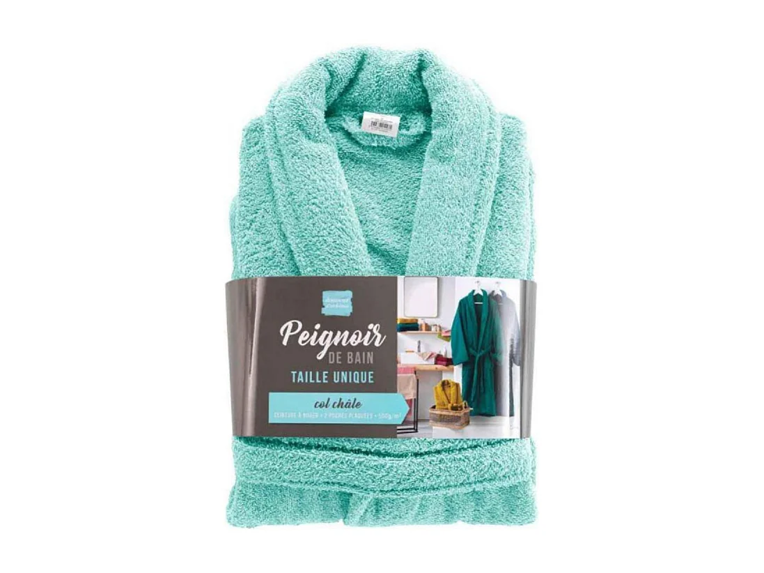 Peignoir Col Châle en Coton "Tendresse" Céladon