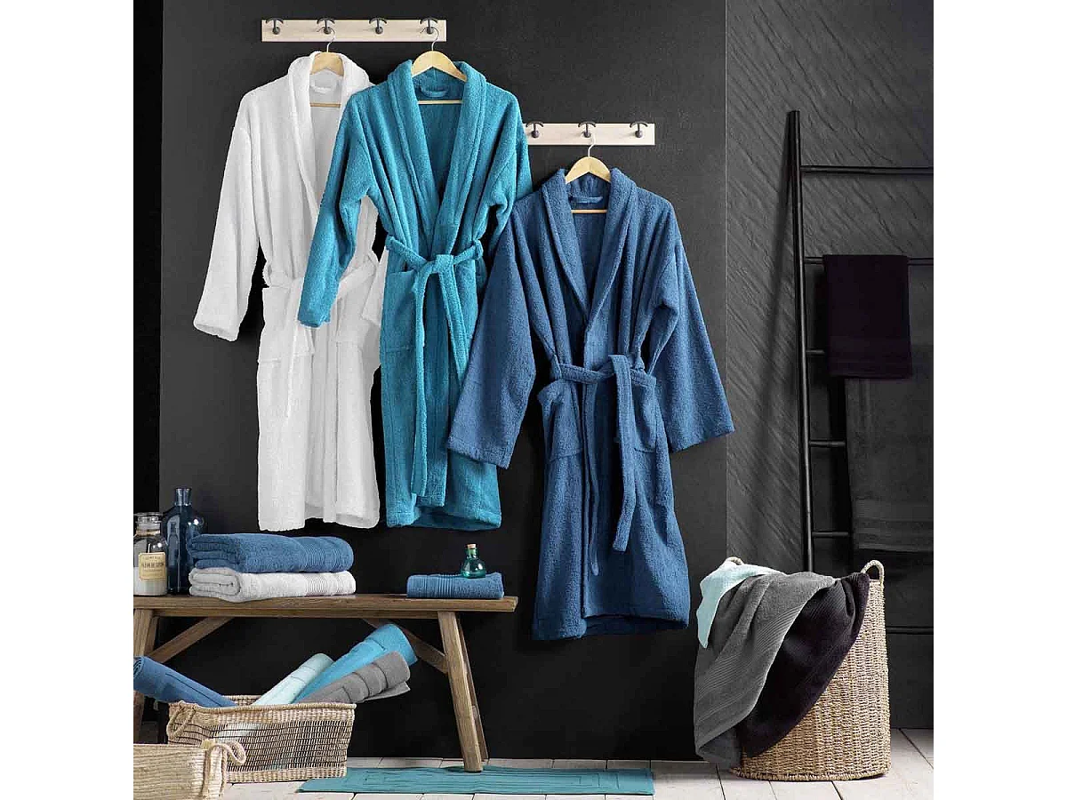 Peignoir Col Châle en Coton "Tendresse" Céladon