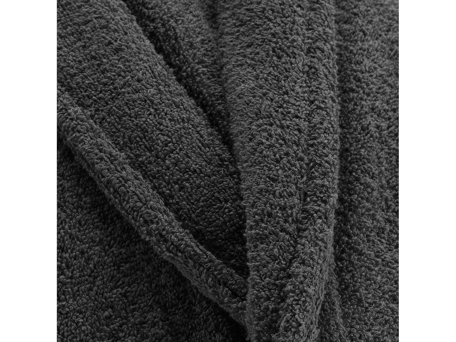 Peignoir Col Châle en Coton "Tendresse" Anthracite