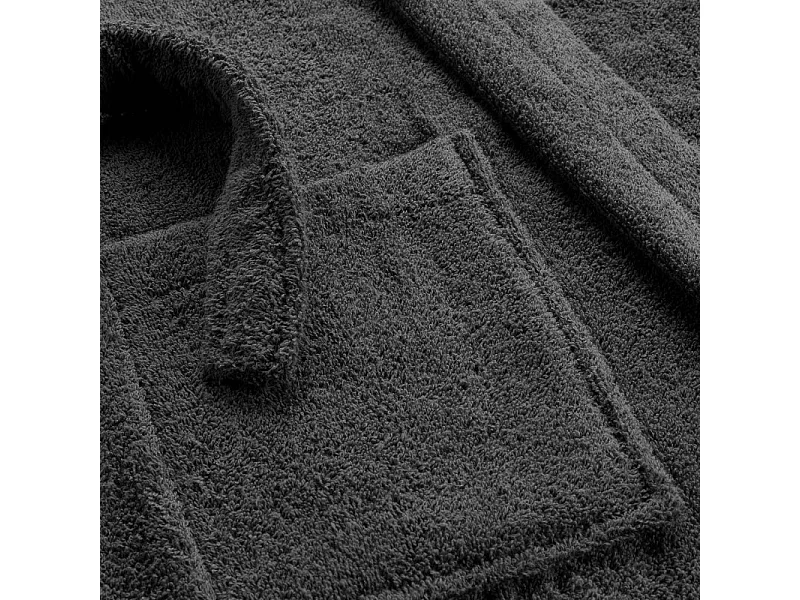 Peignoir Col Châle en Coton "Tendresse" Anthracite