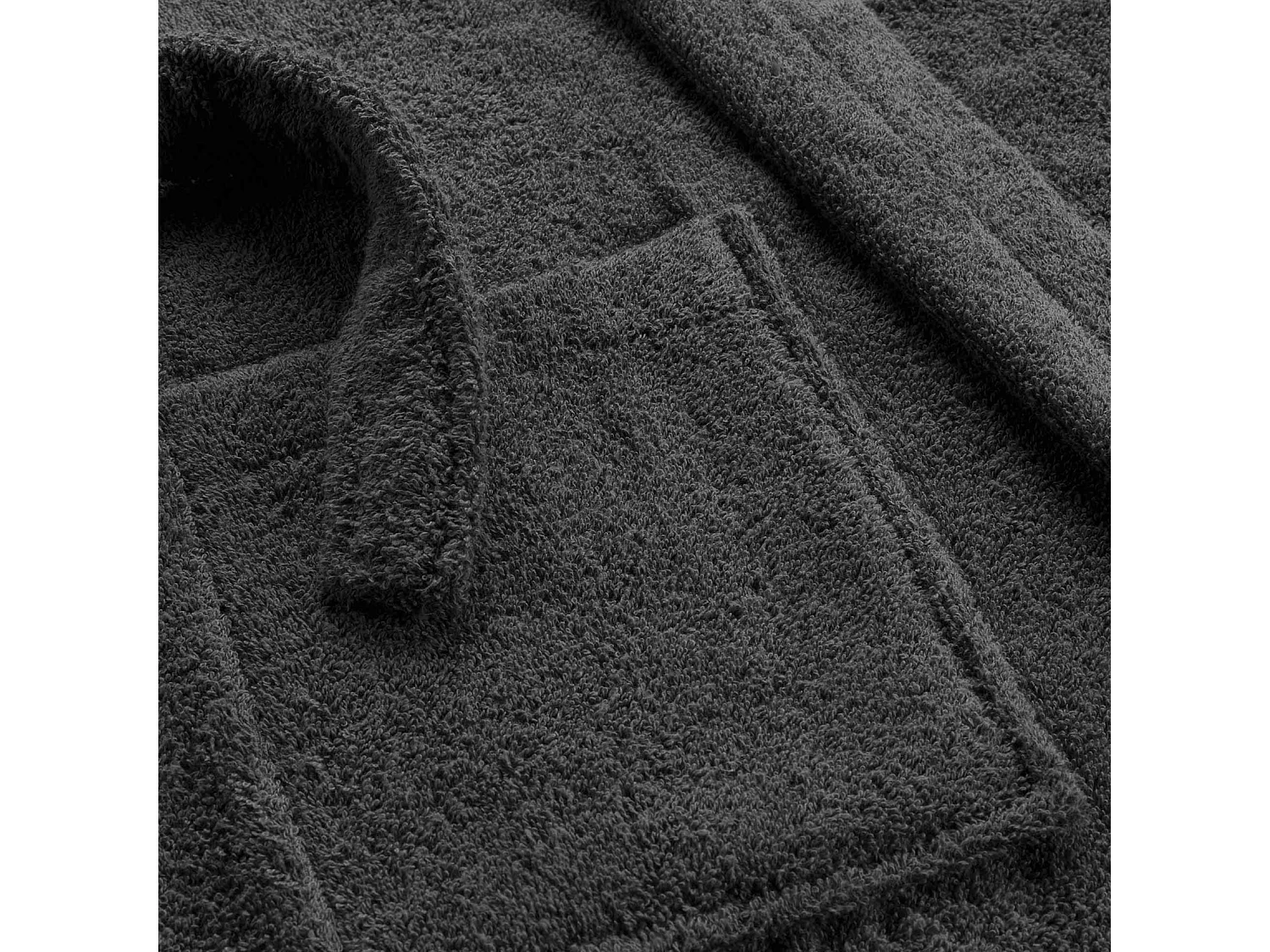 Peignoir Col Châle en Coton "Tendresse" Anthracite