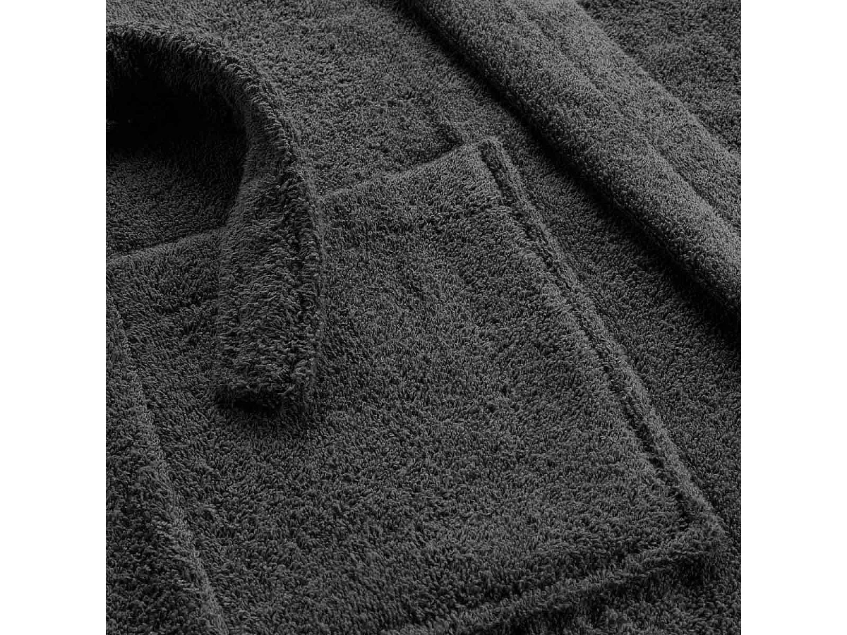 Peignoir Col Châle en Coton "Tendresse" Anthracite