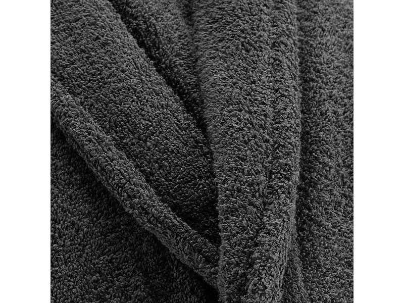 Peignoir Col Châle en Coton "Tendresse" Anthracite