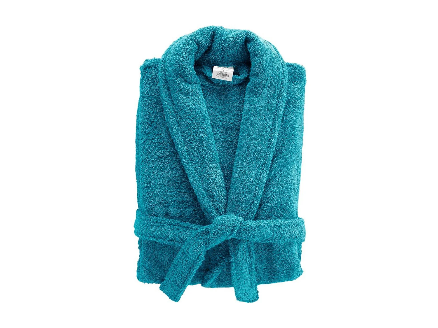 Peignoir Col Châle en Coton "Tendresse" Bleu Paon