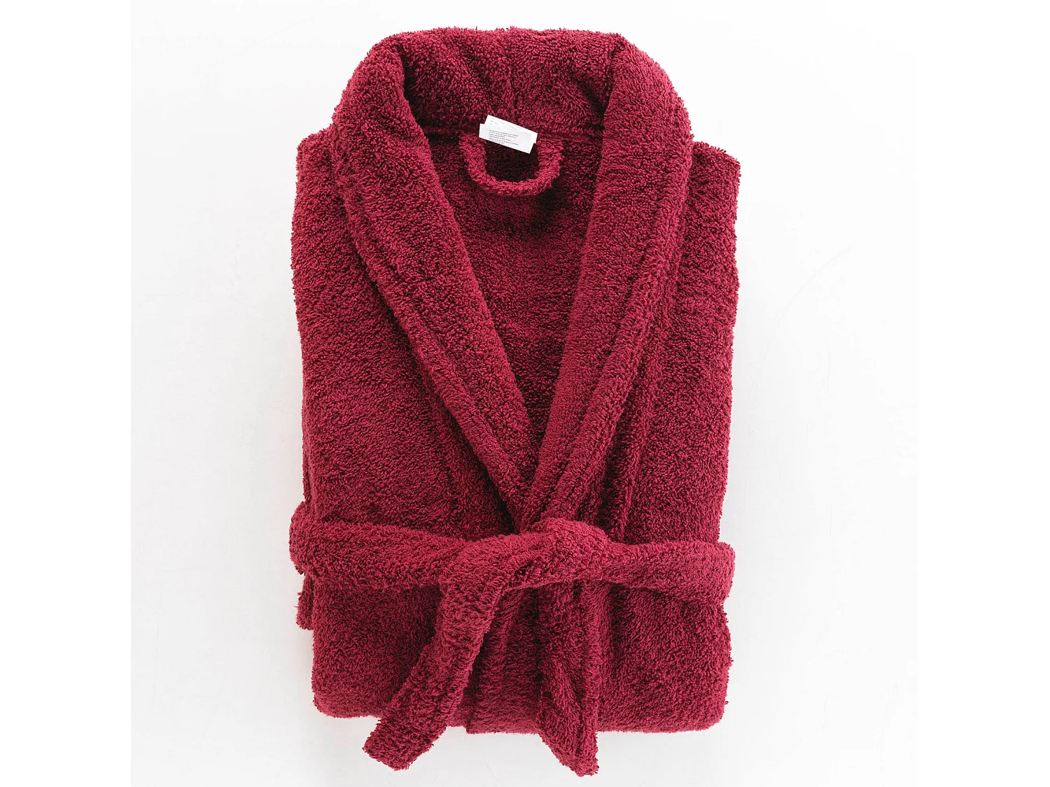 Peignoir Col Châle en Coton "Tendresse" Rubis