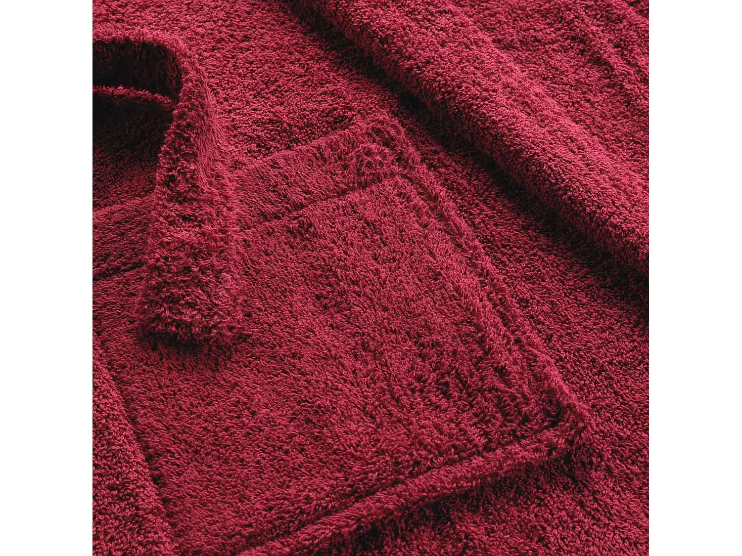 Peignoir Col Châle en Coton "Tendresse" Rubis