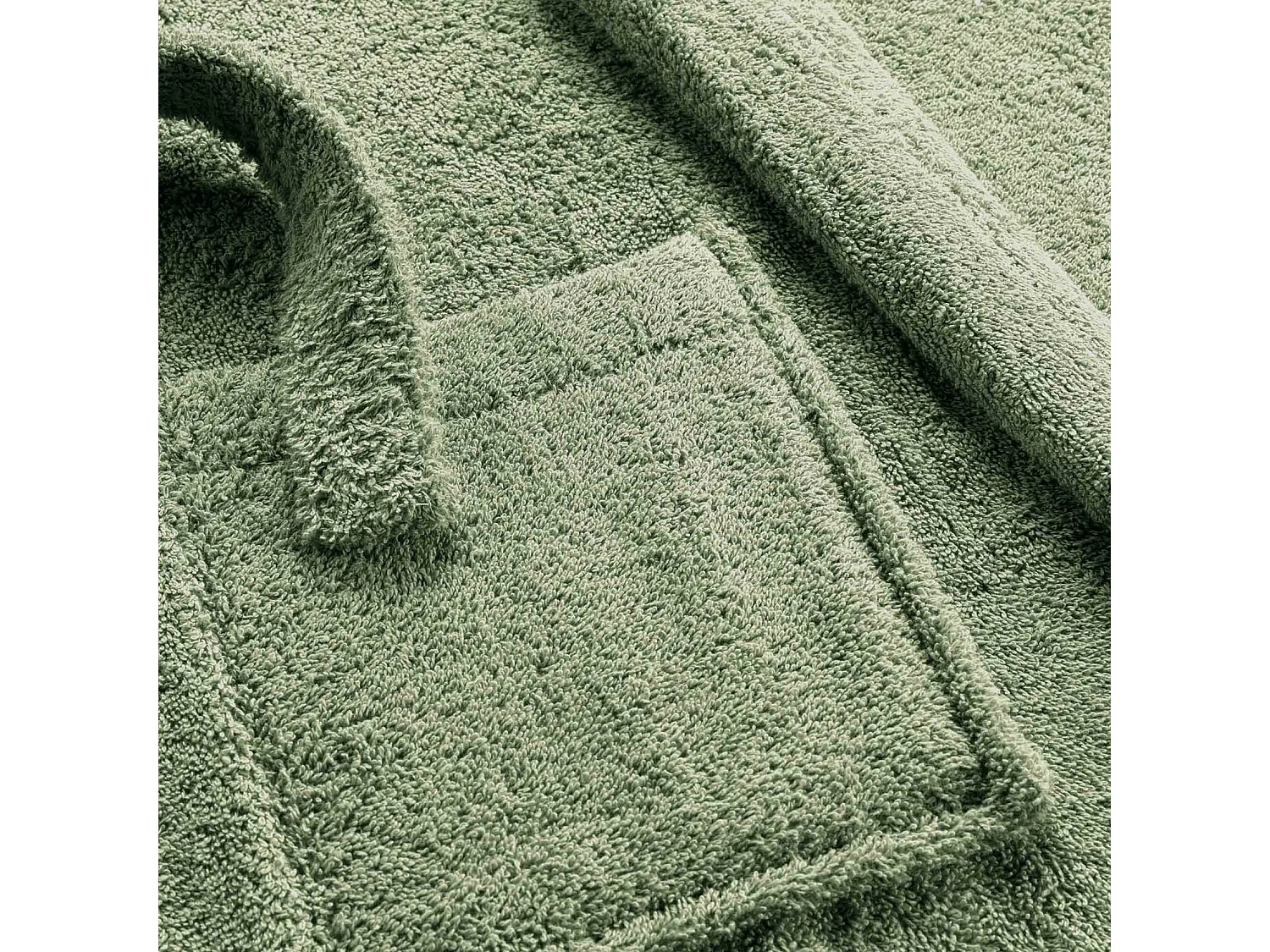 Peignoir Col Châle en Coton "Tendresse" Fougère