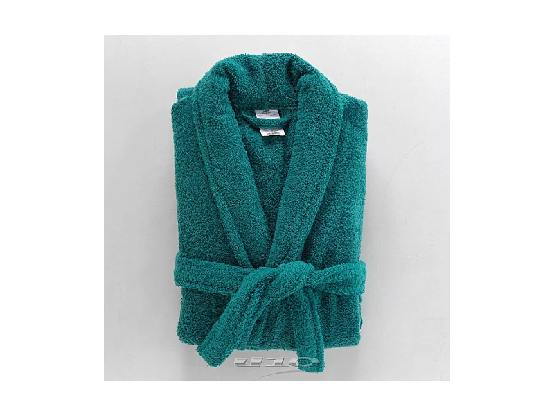 Peignoir Col Châle en Coton "Tendresse" Émeraude