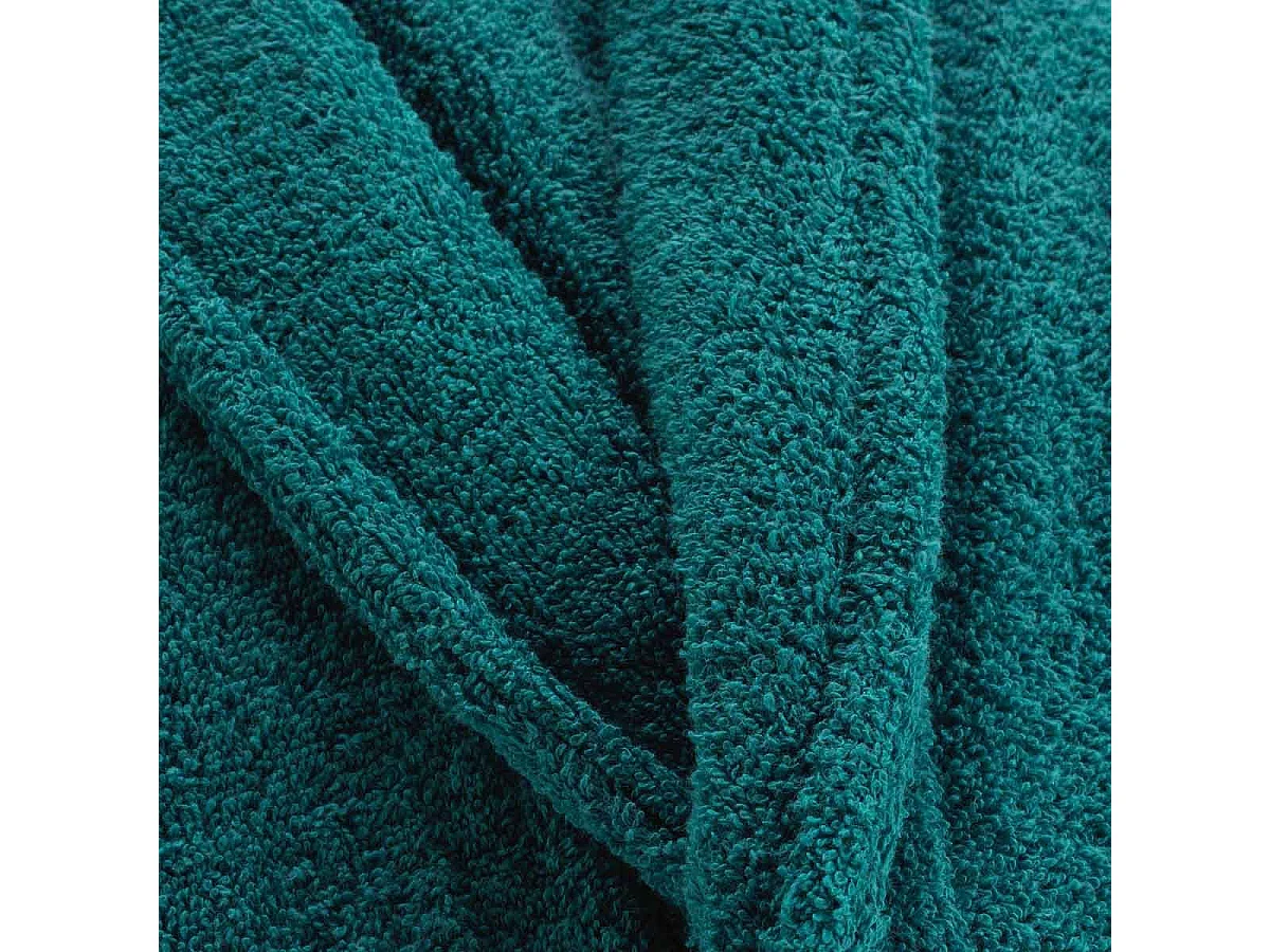 Peignoir Col Châle en Coton "Tendresse" Émeraude