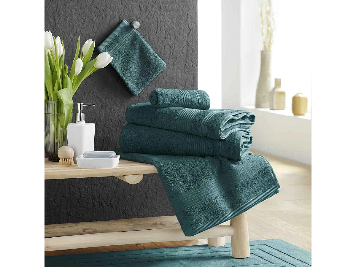 Peignoir Col Châle en Coton "Tendresse" Émeraude