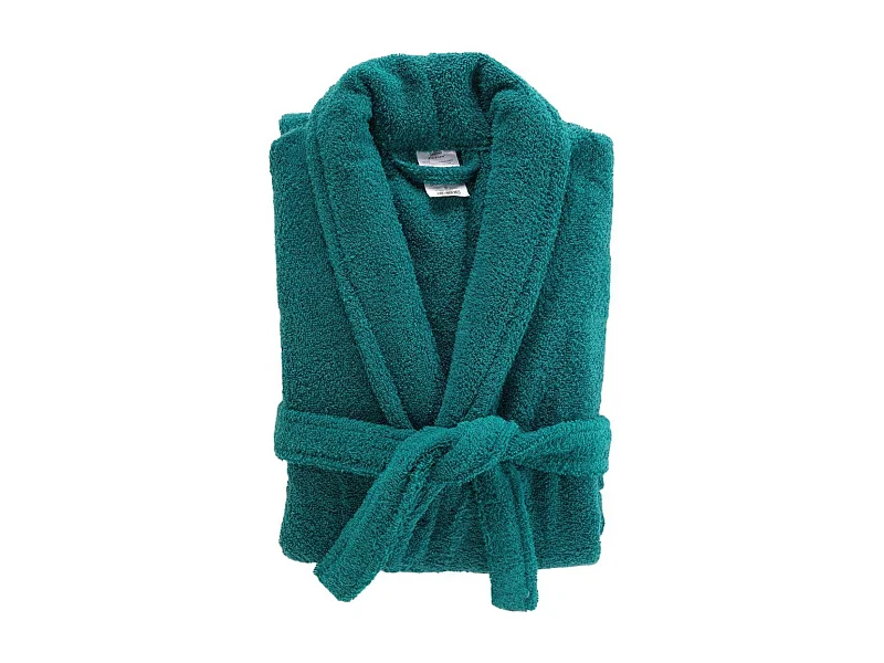 Peignoir Col Châle en Coton "Tendresse" Émeraude