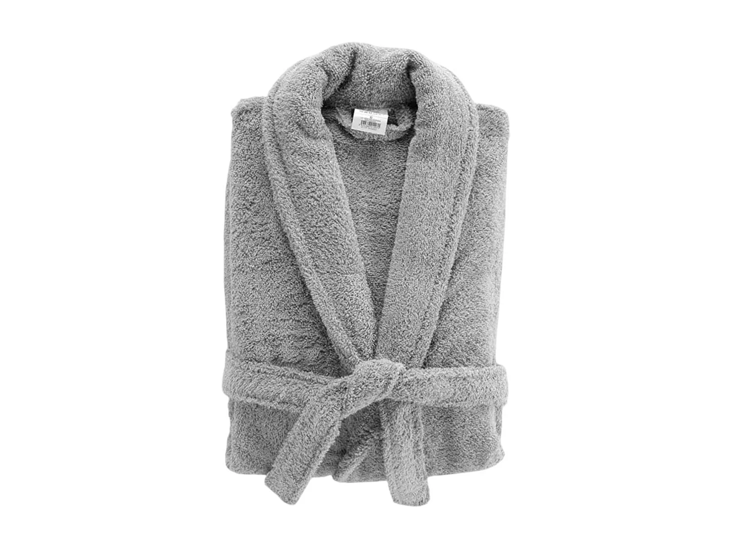 Peignoir Col Châle en Coton "Tendresse" Gris Perle