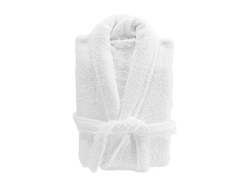 Peignoir Col Châle en Coton "Tendresse" Blanc