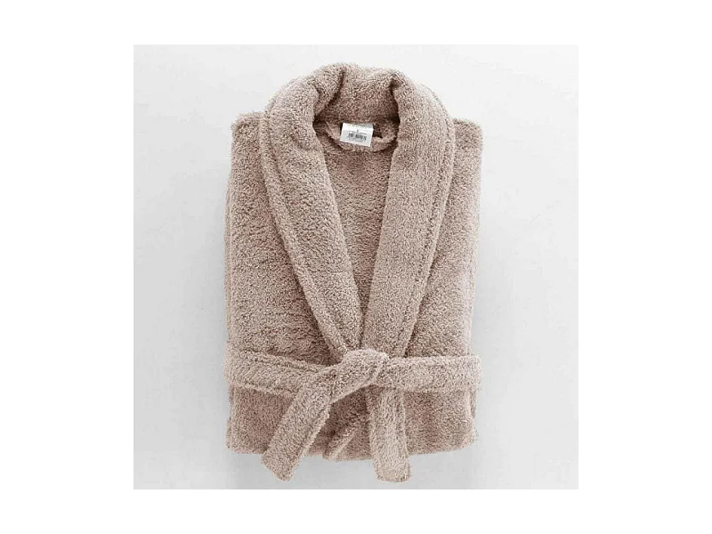 Peignoir confort en coton texture éponge  - Taupe - Taille unique