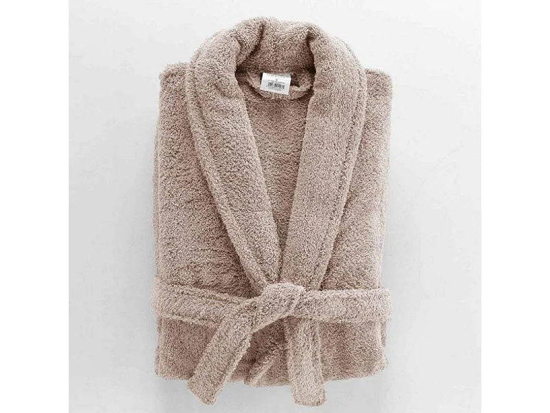 Peignoir Col Châle en Coton "Tendresse" Taupe