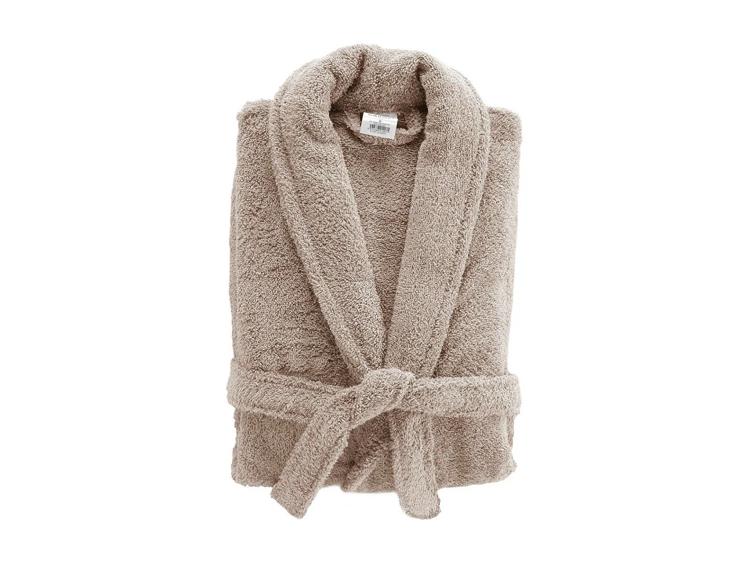 Peignoir Col Châle en Coton "Tendresse" Taupe