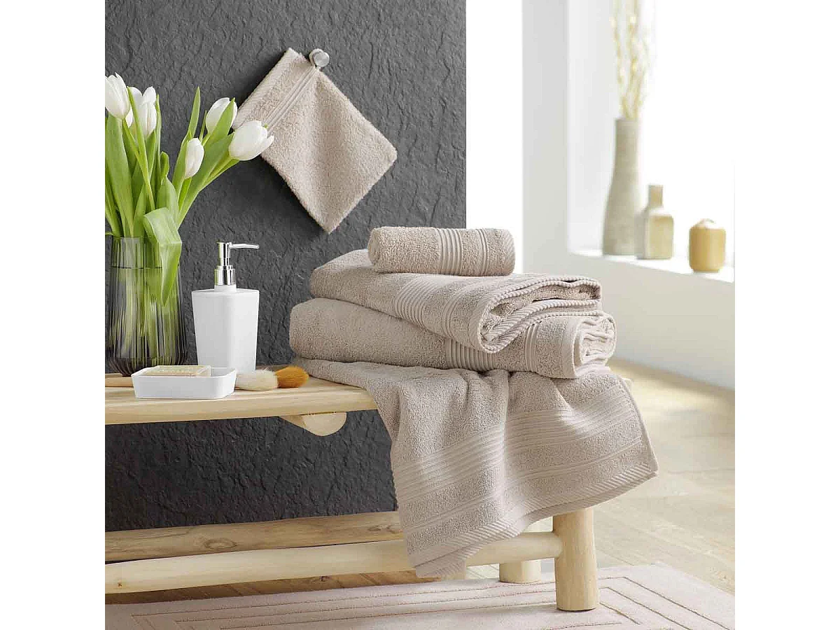 Peignoir Col Châle en Coton "Tendresse" Taupe