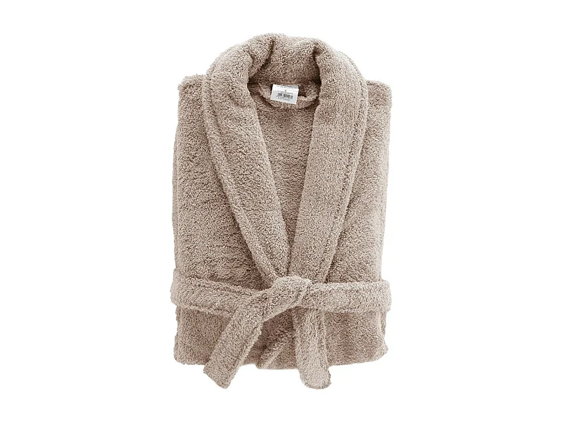 Peignoir Col Châle en Coton "Tendresse" Taupe
